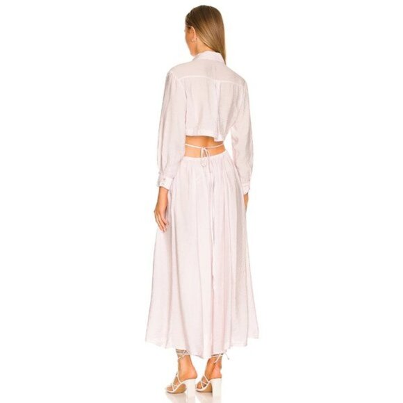 NWT Young Fabulous & Broke lilac collared cutout wrap front tie sun dress, M - Picture 7 of 16